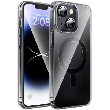 Чохол Hoco, чохол сумісний з MagSafe AS3 для Apple iPhone 15 Plus, чорний прозорий