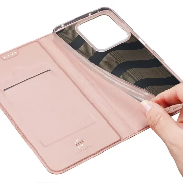 Dux Ducis Skin Pro pouzdro s klopou a slotem na kartu pro Xiaomi Redmi Note 13 5G - růžové