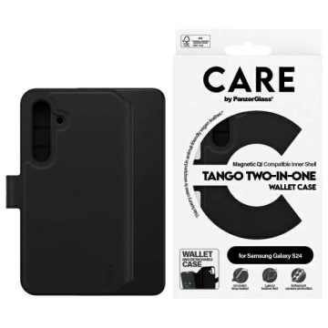 Puzdro pre Samsung Galaxy S24 CARE od PanzerGlass Feature Tango Wallet 2v1 čierne