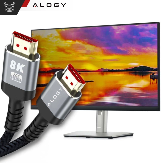 2x Kabel HDMI 2.1 Alogy 5m 4K 8K PREMIUM MIEDŹ ULTRA High Speed 60Hz 48GBps Czarny