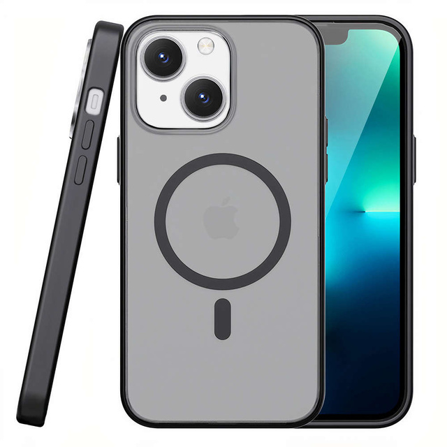 Alogy MagMat Matte Handyhülle für MagSafe Schutzhülle für Apple iPhone 14 Plus, schwarzes Glas