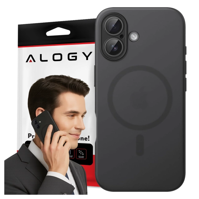 Kryt pre Apple iPhone 16 Pro Max Alogy MagSafe Hybrid Matte Case Matný kryt s ochranou šošovky čierny