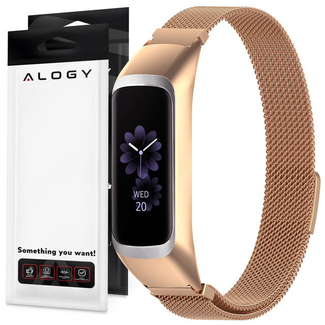 Milánsky náramok Alogy remienok z nerezovej ocele pre Samsung Galaxy Fit 2 SM-R220 Gold