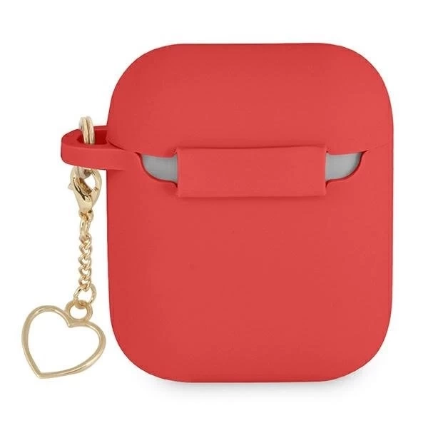 Guess GUA2LSCHSR kryt AirPods czerwony/červený Silicone Charm Heart Collection