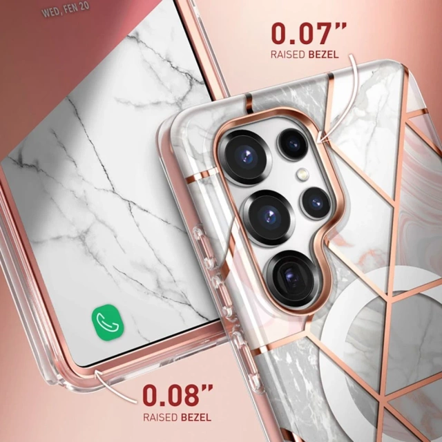 Puzdro a obal na Samsung Galaxy S25 Ultra Supcase Cosmo Mag MagSafe Marble