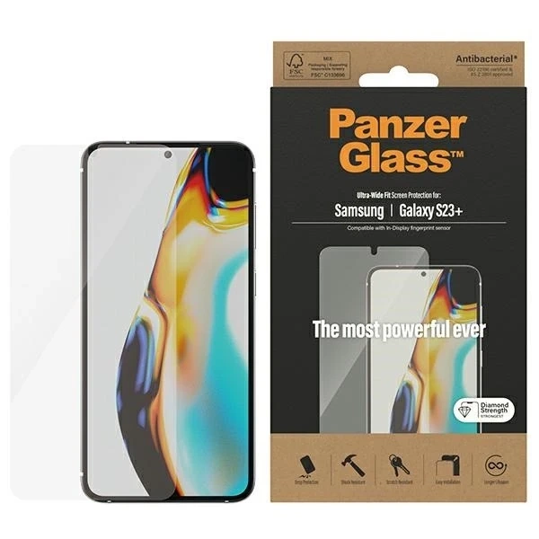 Tvrzené sklo pro Samsung Galaxy S23 PanzerGlass Ultra-Wide Fit CamSlider