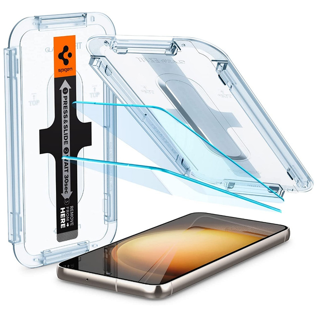 2x Tempered Glass Screen Protector Spigen Glas.Tr "EZ FIT" for Samsung Galaxy S23 Clear
