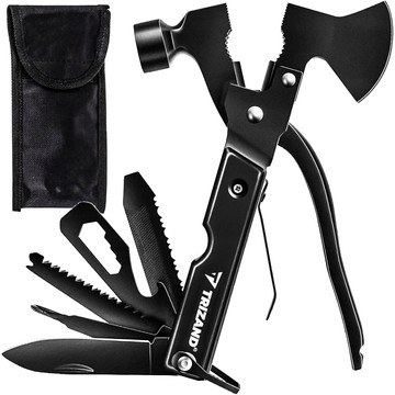 Багатофункціональний інструмент Multitool 17in1 Axe Hatchet Hammer Set Multifunction Survival Case Cover Black