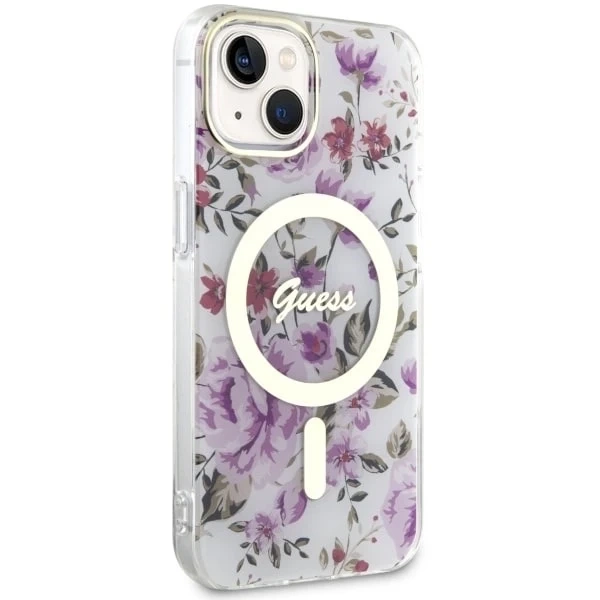 Etui Guess GUHMP14MHCFWST do iPhone 14 Plus 6.7" hardcase Flower MagSafe
