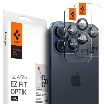 KRYT NA FOTOAPARÁT SPIGEN OPTIK.TR OCHRANA FOTOAPARÁTU „EZ FIT“ 2 BALENIE IPHONE 14 PRO / PRO MAX / 15 PRO / PRO MAX BLUE TITANIUM