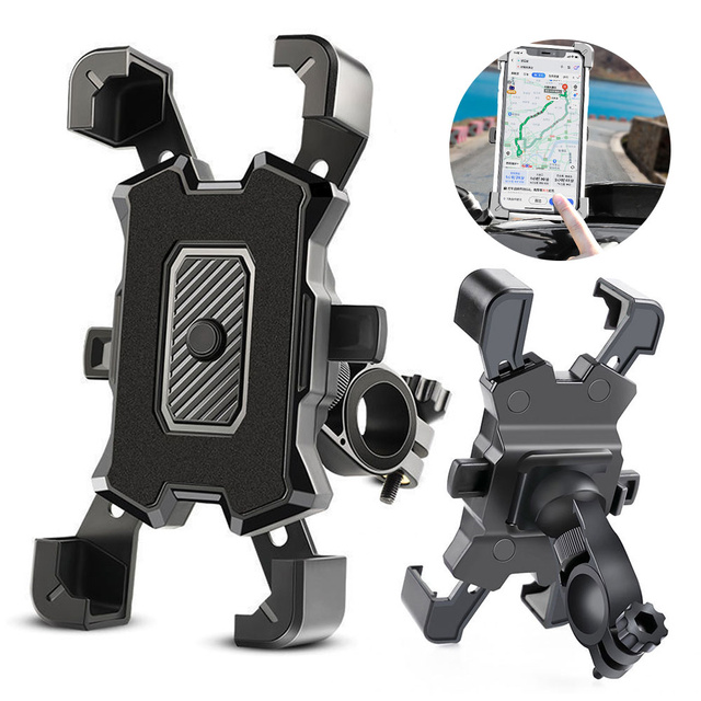 Alogy One Touch Bike Phone Holder 4.5-7" for handlebars for bicycle motorcycle scooter Black