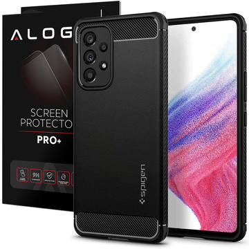 Puzdro pre Samsung Galaxy A53 5G puzdro Spigen Rugged Armor Matte Black Glass