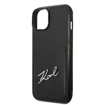 Karl Lagerfeld KLHCP14MCSSK protective phone case for Apple iPhone 14 Plus 6.7" hardcase black/black Signature Logo Cardslot