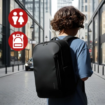 Bange 26L wasserdichter Rucksack für Laptops bis 15,6 Zoll – Geräumig und komfortabel, robust und atmungsaktiv, ideal für Stadt und Reisen, Arbeit und Flugreisen, Unisex – Schwarz