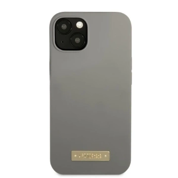 Etui Guess GUHMP13SSPLG na iPhone 13 mini 5,4" szary/šedé pevné puzdro Silikónové logo Plate MagSafe
