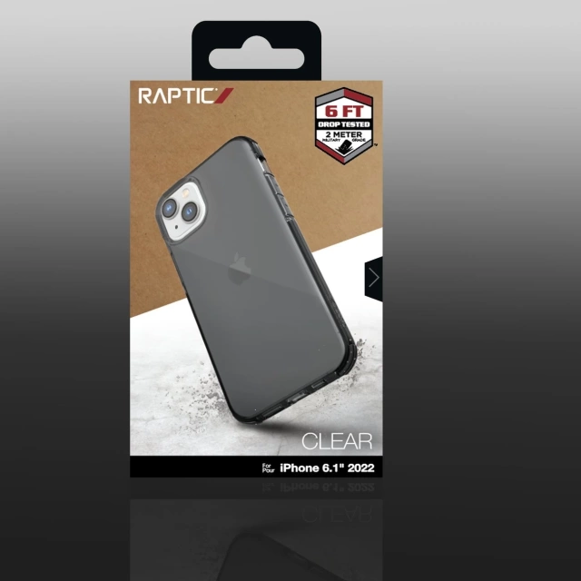 Raptic Clear Case iPhone 14 gepanzerte Hülle grau