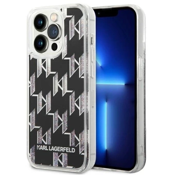 Etui Karl Lagerfeld KLHCP14LLMNMK na iPhone 14 Pro 6,1" pevné puzdro Liquid Glitter Monogram