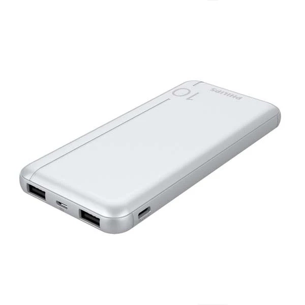 Philips Powerbank 10000 mAh 2x USB-A Notfallakku Silber