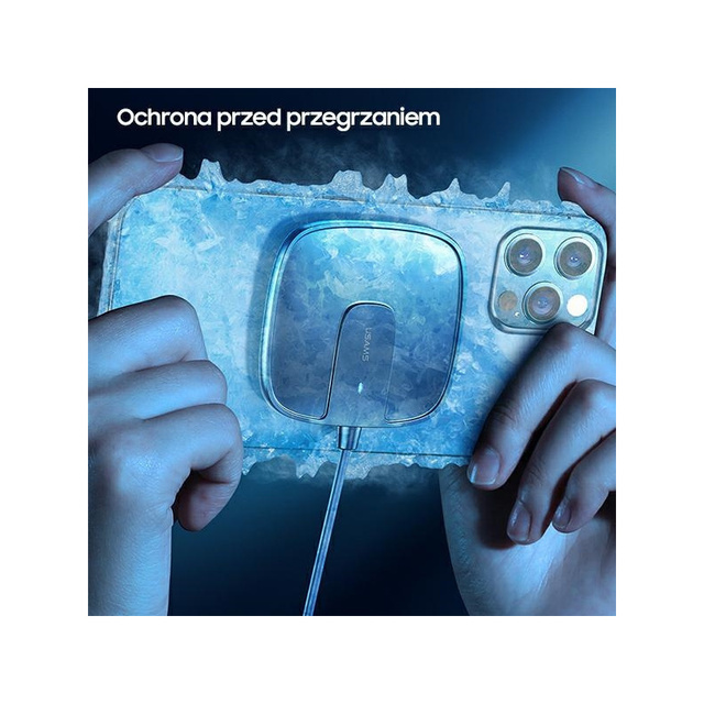 USAMS Indukční nabíječka US-CD159 magnetická W1 15W Extra tenký iPhone řady 12 černá/černá CD159DZ01