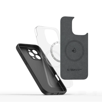 Tekutý silikónový obal Etui Tech-Protect MagSafe pre iPhone 16 Pro Max, čierny