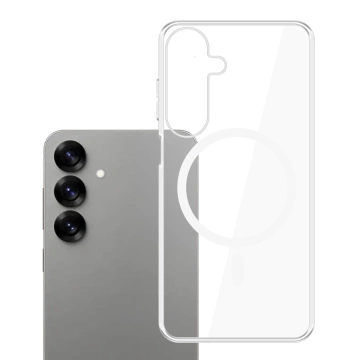 Puzdro pre Samsung Galaxy S25 3mk Clear MagCase MagSafe Transparent