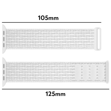 Nylonový remienok Alogy so suchým zipsom pre Apple Watch 1/2/3/4/5/6/7/8/SE/Ultra (42/44/45/49 mm) biely
