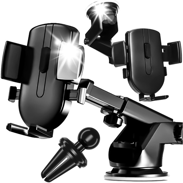 Alogy 2-in-1 car phone holder for the windshield for the dashboard grille Black