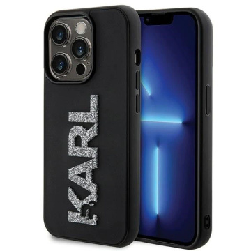 Etui Karl Lagerfeld KLHCP15X3DMBKCK do iPhone 15 Pro Max 6.7" czarny/black hardcase 3D Rubber Glitter Logo