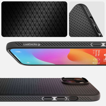 Puzdro na iPhone 15 Plus Spigen Liquid Air Case, puzdro, ochranná zadná strana, matná čierna