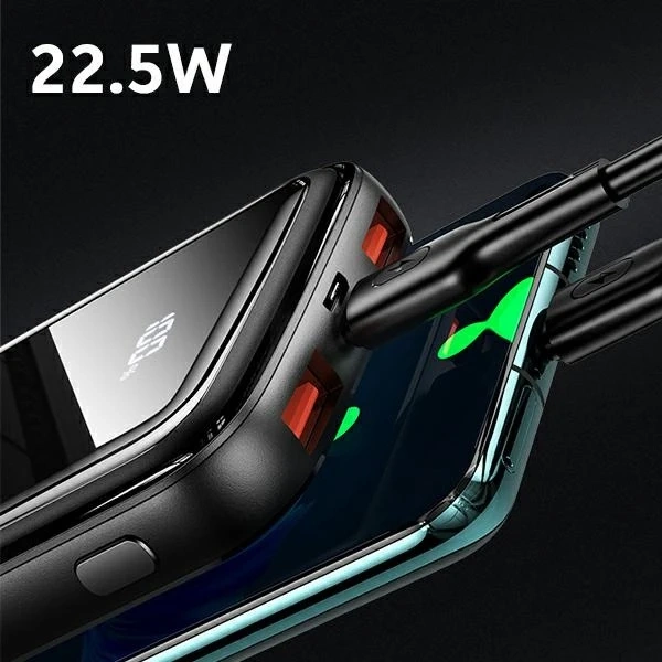 USAMS Powerbank PB58 10000mAh 22,5W QC3.0 PD Fast Charge čierna/čierna 10KCD16101 (US-CD161)