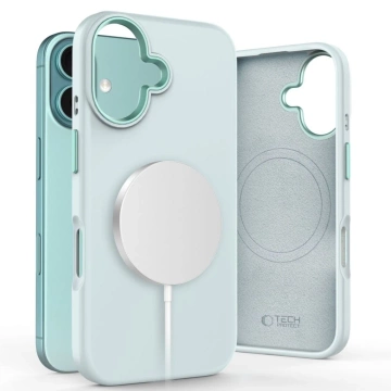 Silikónový obal Tech-Protect Pure MagSafe pre iPhone 16, nebesky modrý