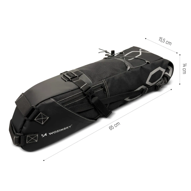 Wozinsky capacious bicycle saddle bag saddle bag large 12 l black (WBB9BK)