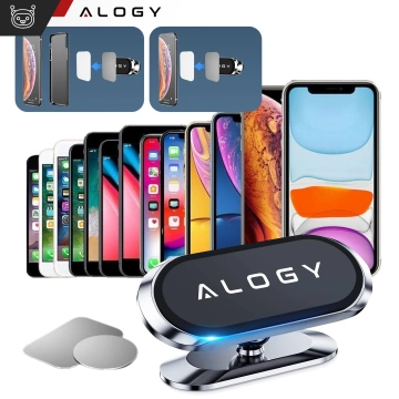 Alogy Universal-Auto-Magnethalterung für Telefon im Cockpit, für Armaturenbrett, Schwarz