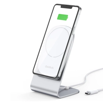 Choetech Magnetic Qi Wireless Charger 15W (MagSafe Compatible) White (T517-F) Stand Holder Silver