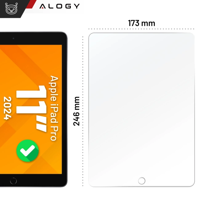 Загартоване скло для Apple iPad Pro 11" 2024 Alogy Screen Protector Pro 9H