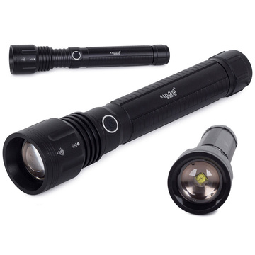 Latarka taktyczna ręczna szperacz wojskowa P58 CREE XHP50 ZOOM 5 Trybów pracy 1000m Czarna