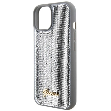 Etui Guess GUHCP15SPSFDGSS до iPhone 15 6.1" срібний/сріблястий твердий чохол Sequin Script Metal