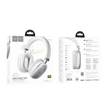 Бездротові Bluetooth-навушники HOCO W35, складні, білі