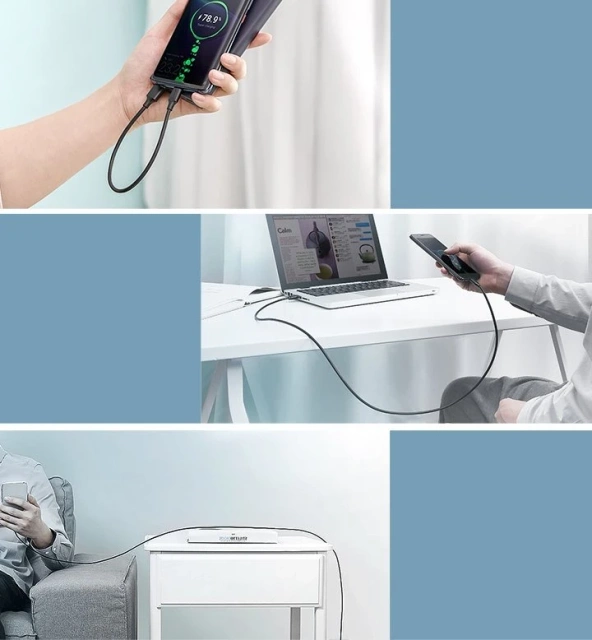 Uzelený kabel USB - USB Typ C 2 A 1 m černý (60116)