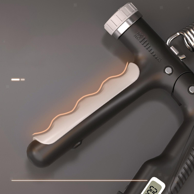 Грип для вправ на руках, регульований 10-100 кг, тренування, спорт, реабілітація, з лічильником, чорний