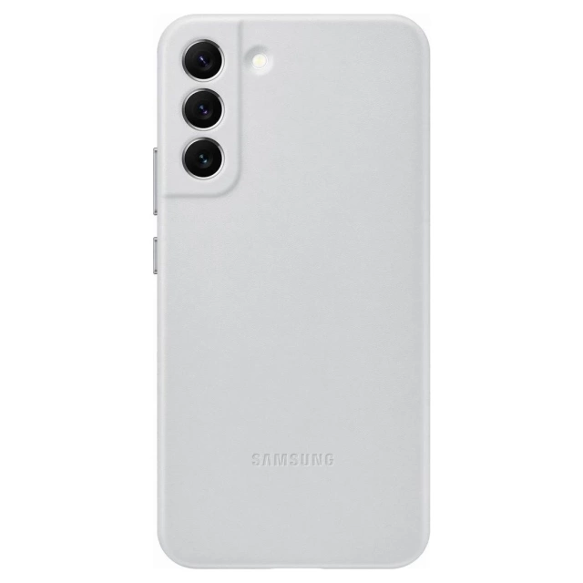 Pouzdro z pravé kůže Samsung Leather Cover pro Samsung Galaxy S22 (S22 Plus) světle šedé (EF-VS906LJEGWW)