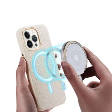Шкіряний чохол Dux Ducis Roma для iPhone 13 Pro Max елегантний чохол з натуральної шкіри білий