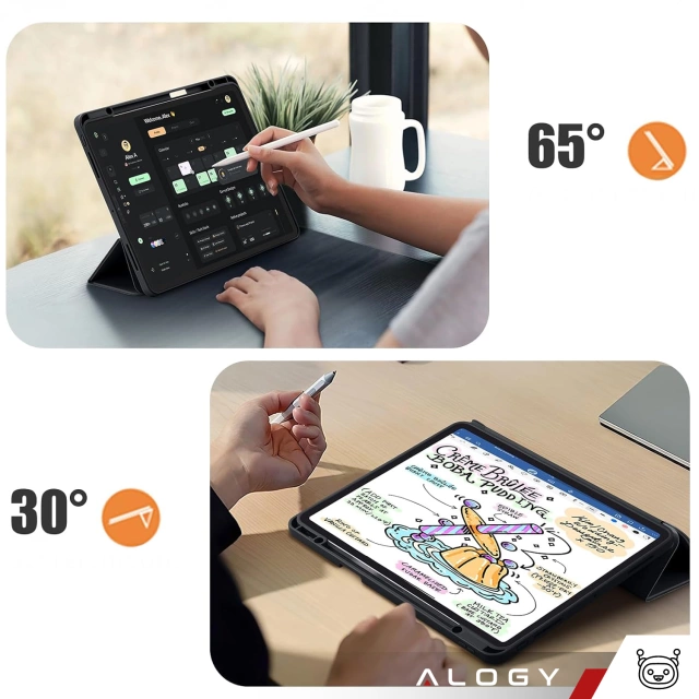 Etui ochronne z rysikiem do Apple iPad Pro 13" 2024 Alogy Book Cover Case obudowa na tablet Czarne