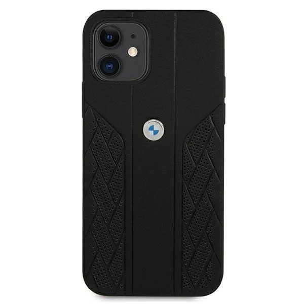 Etui BMW BMHCP12SRSPPK для iPhone 12 mini 5,4" Hardcase Leather Curve Perforate czarny/black