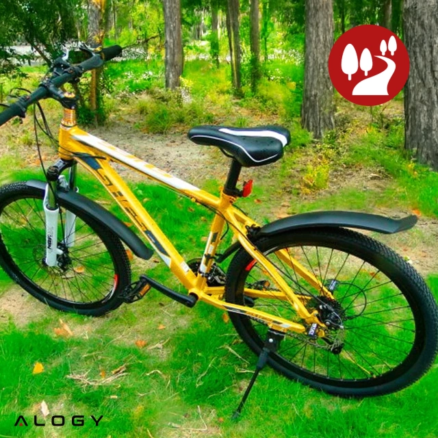 Błotniki rowerowe zestaw przód i tył komplet Alogy BikeShield Set wachlarze uniwersalne Błotnik rowerowy Czarne