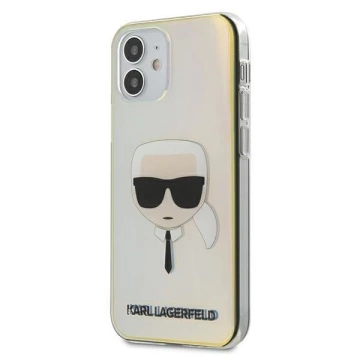 Karl Lagerfeld KLHCP12SPCKHML iPhone 12 mini 5,4" vícebarevný pevný obal Iridescent Karl`s Head