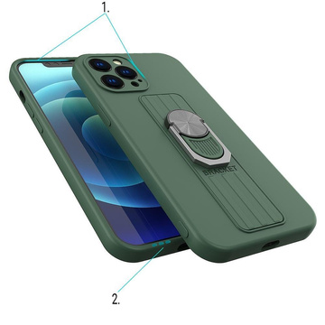 Силіконова накладка Ring Case з каблучкою для пальців і підставкою для Samsung Galaxy S22 Plus Red
