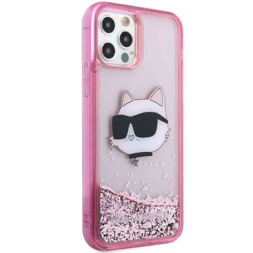 Ochranné puzdro na telefón Karl Lagerfeld KLHCP12MLNCHCP pre Apple iPhone 12 /12 Pro 6,1" ružové/ružové pevné puzdro Glitter Choupette Head