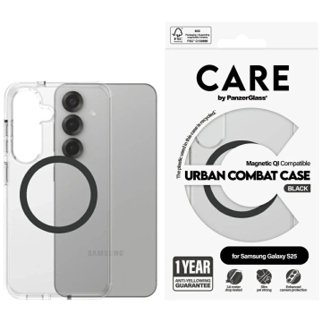 Pouzdro PanzerGlass Flagship Urban Combat QI pro Samsung Galaxy S25 CARE, černé