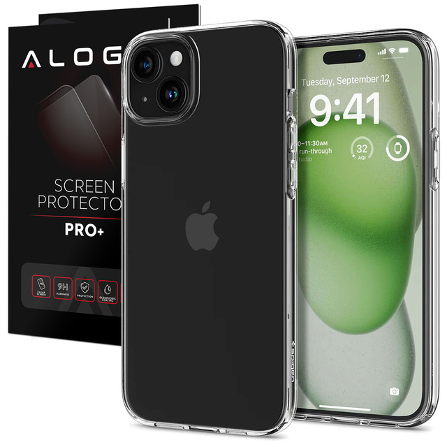 Puzdro na iPhone 15 Plus Spigen Liquid Crystal Case Ochranný kryt na telefón Priehľadné číre sklo
